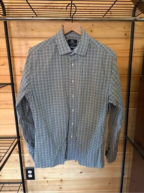 Dockers Blue and Green Checked Button-Down Shirt